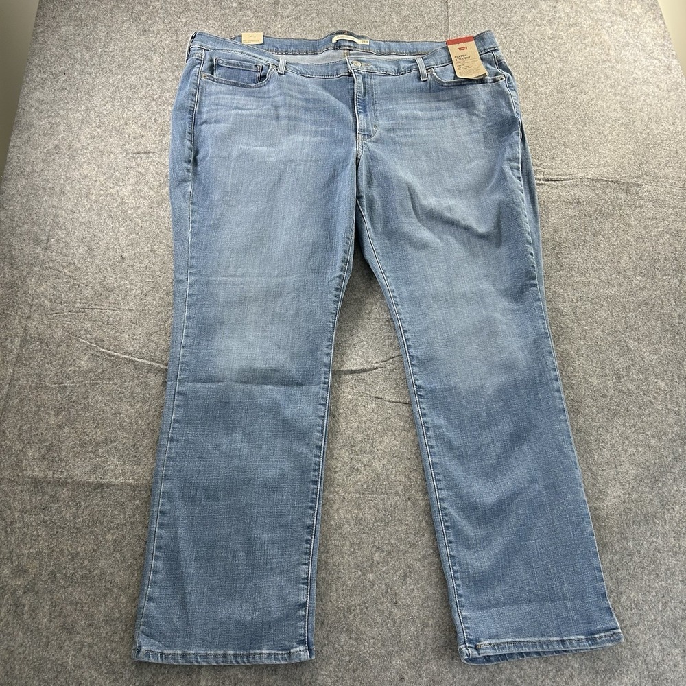 Levis Classic Straight Jeans Womens 24W Plus Blue Denim Medium Wash Mid Rise